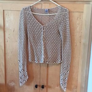 Anchor Blue crochet cardigan, size M